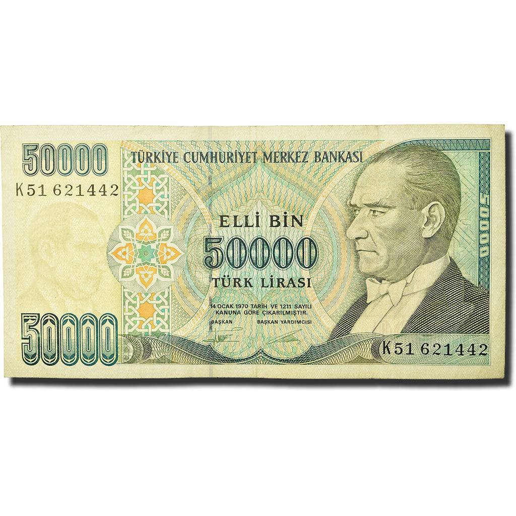 Billet, Turquie, 50,000 Lira, 1984-1997, 1989, KM:203a, TTB
