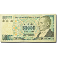 Billet, Turquie, 50,000 Lira, 1984-1997, 1989, KM:203a, TTB