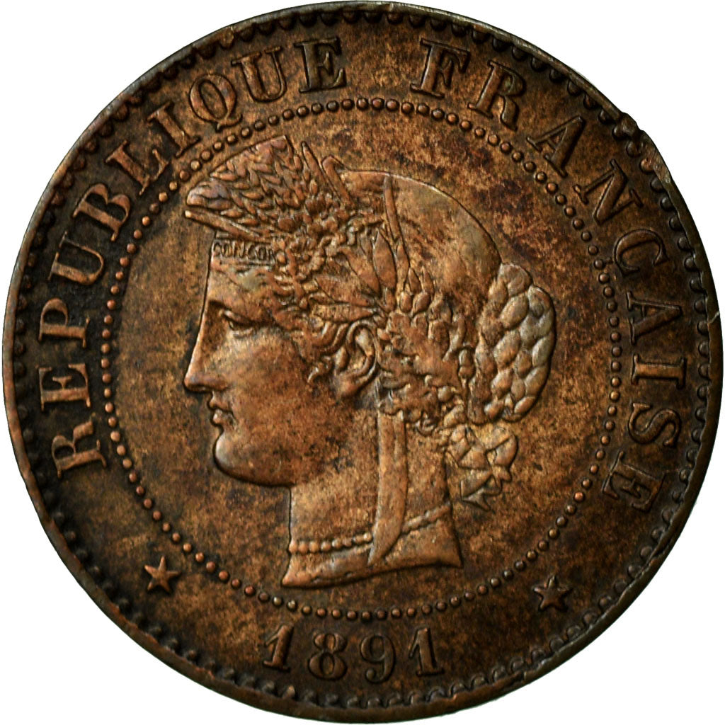 Münze, Frankreich, Cérès, Centime, 1891, Paris, VZ, Bronze, KM:826.1