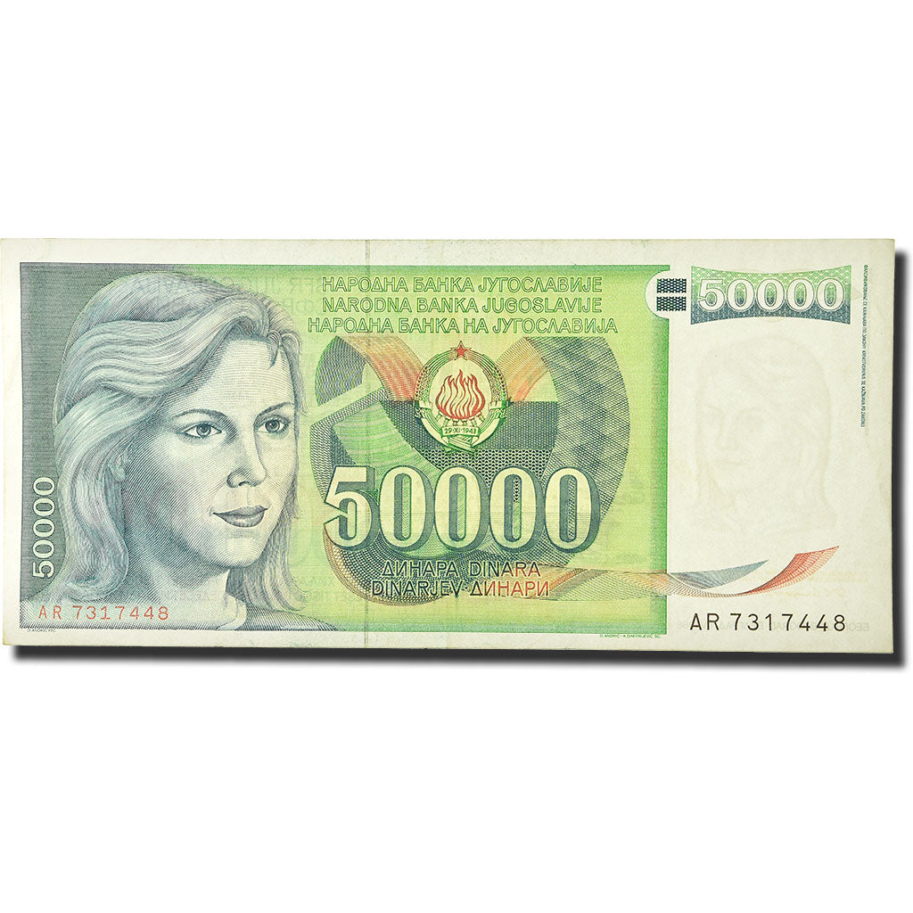 Billet, Yougoslavie, 50,000 Dinara, 1988, 1988-05-01, KM:96, TTB+