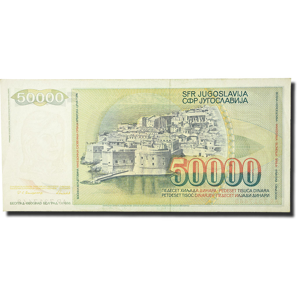 Billet, Yougoslavie, 50,000 Dinara, 1988, 1988-05-01, KM:96, TTB+
