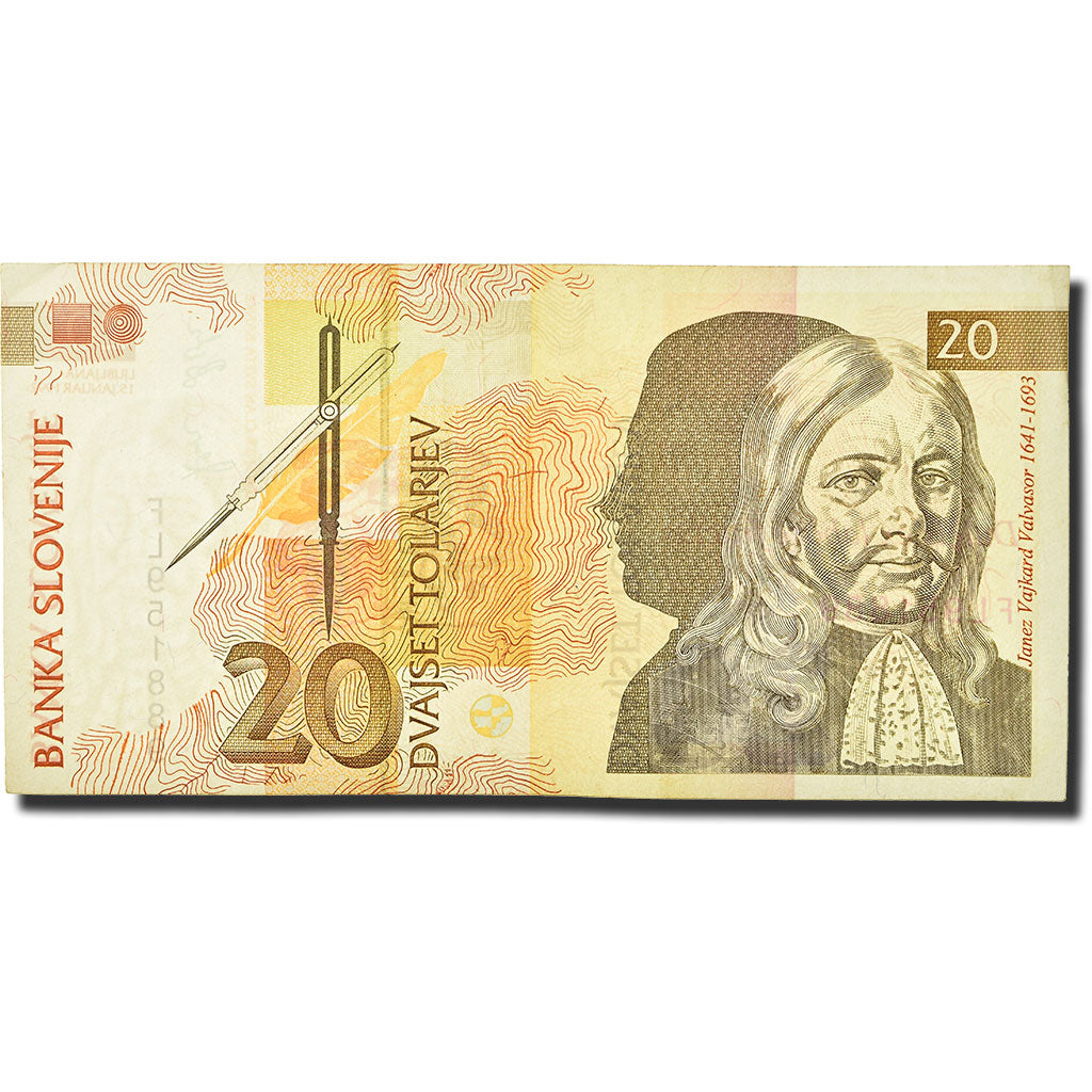 Banconote, Slovenia, 20 Tolarjev, 1992-1993, 1992-01-15, KM:12a, BB