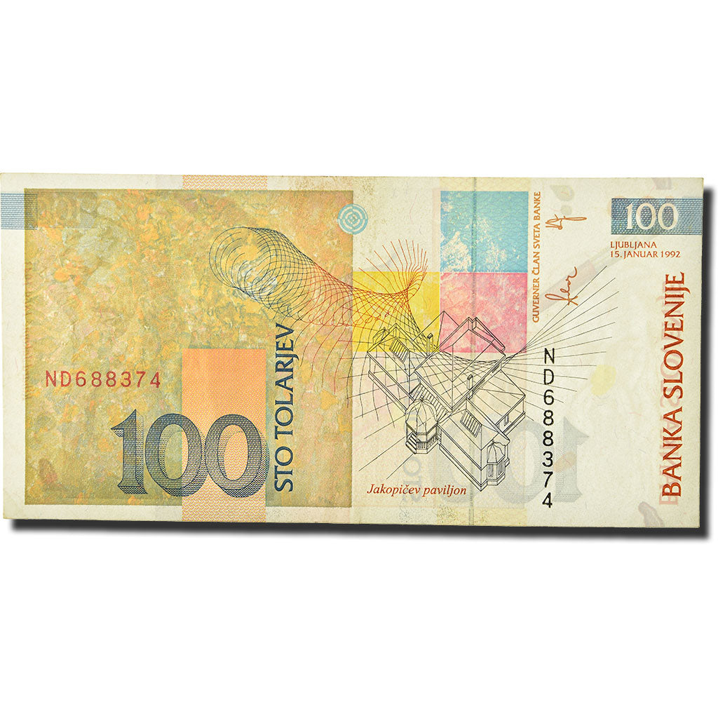 Banconote, Slovenia, 100 Tolarjev, 1992-1993, 1992-01-15, KM:14A, BB