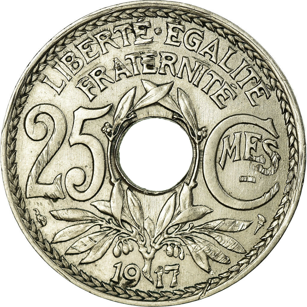 Coin, France, Lindauer, 25 Centimes, 1917, EF(40-45), Nickel, KM:867