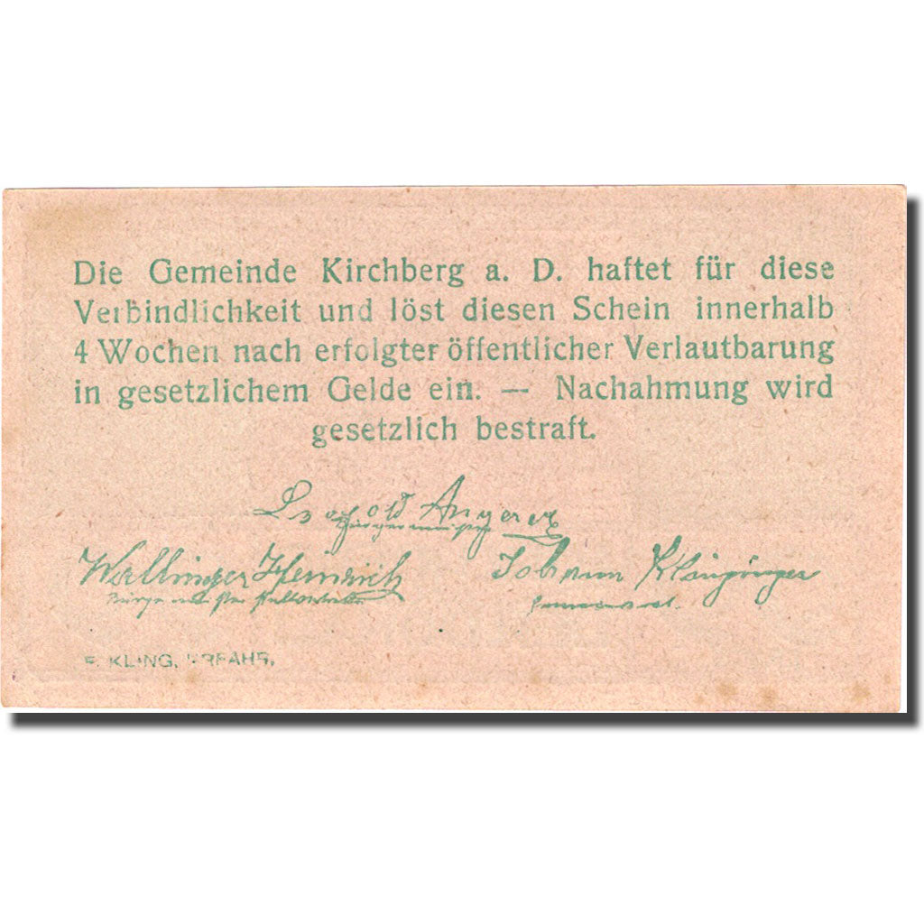 Banknote, Austria, Kirchberg an der Donau, 99 Heller, château, 1920 UNC(63)