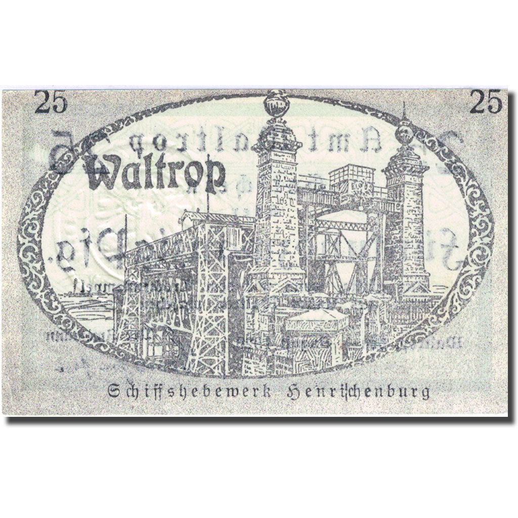 Banknote, Germany, Waltrop, 25 Pfennig, château 1920-08-01 UNC(63) Mehl W7.1d
