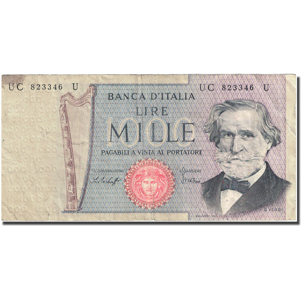 Banknote, Italy, 1000 Lire, 1969-1971, 1977-01-10, KM:101e, VF(20-25)