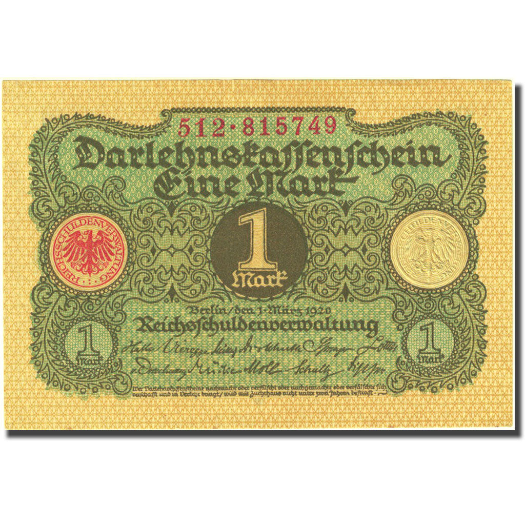 Geldschein, Deutschland, 1 Mark, 1920, 1920-03-01, KM:58, UNZ-