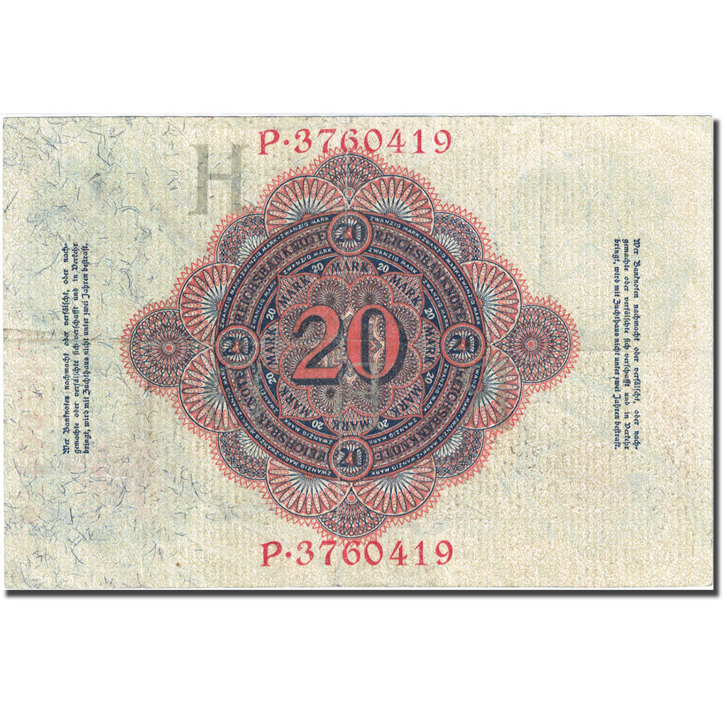 Banknote, Germany, 20 Mark, 1914, 1914-02-19, KM:46b, EF(40-45)