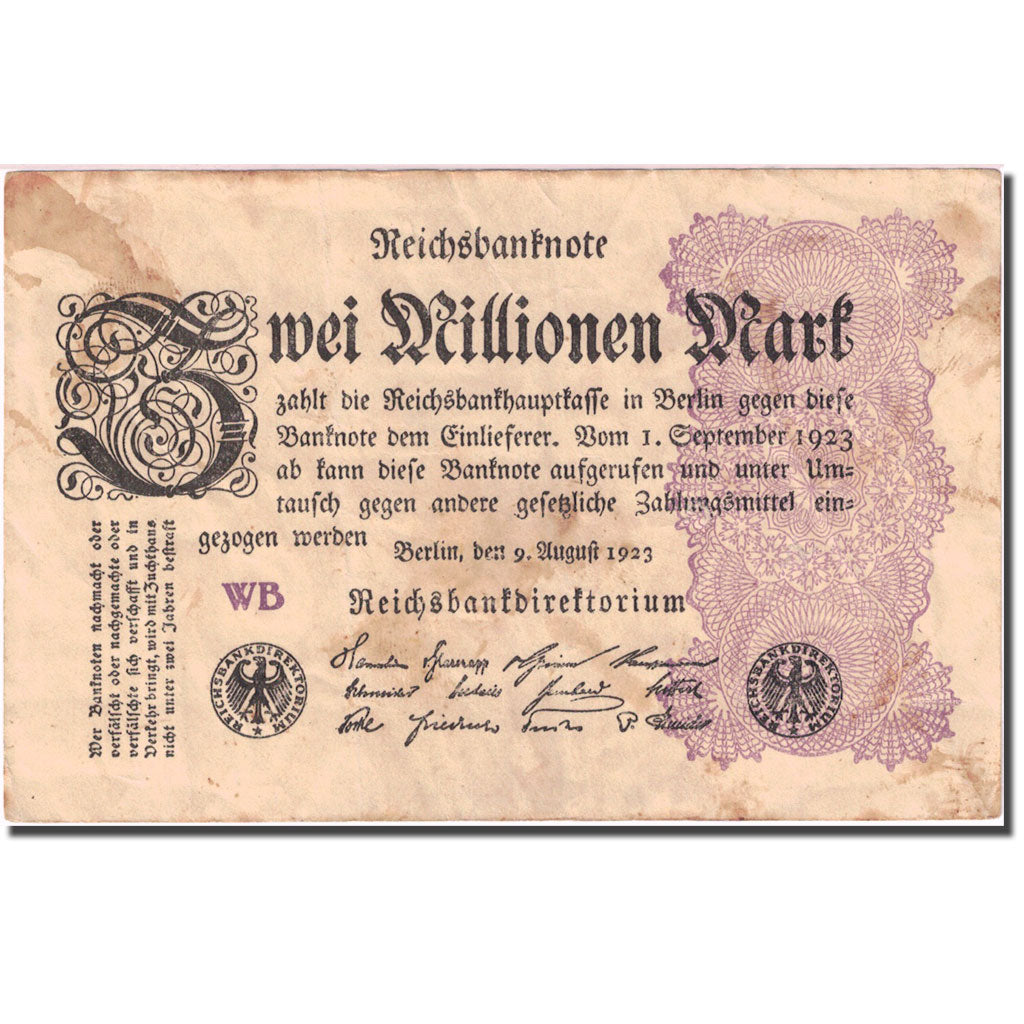 Banknote, Germany, 2 Millionen Mark, 1923, 1923-09-01, KM:103, VF(20-25)