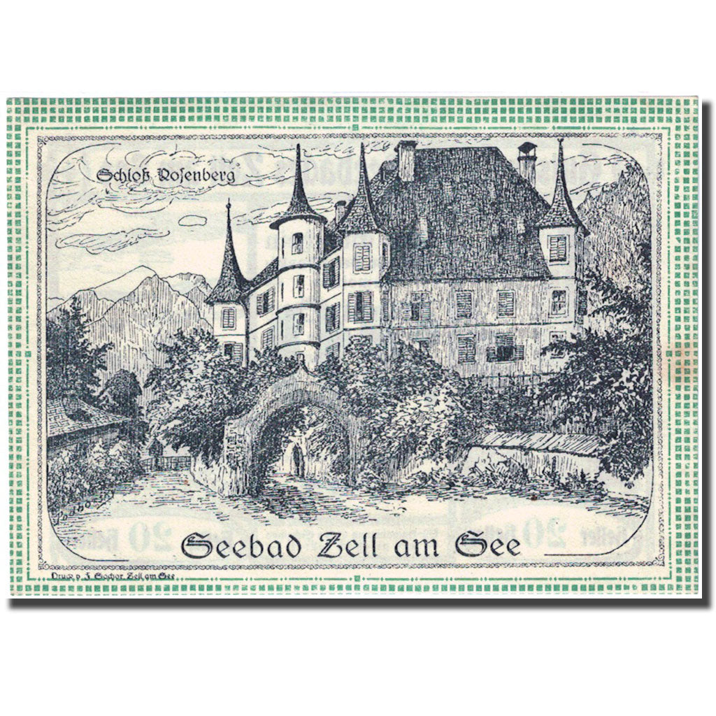 Banknote, Austria, Zell am See, 20 Heller, château, 1920 UNC(63) FS 1270 II