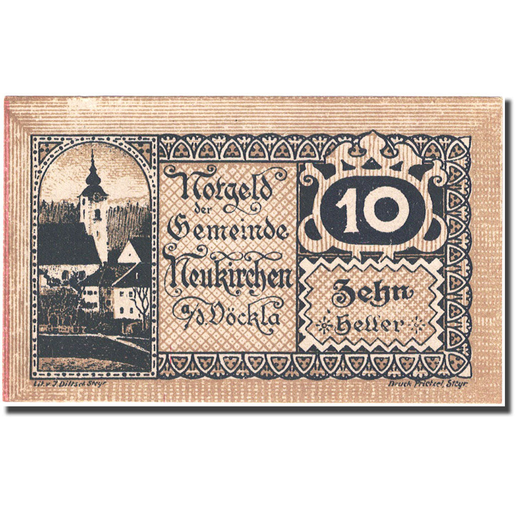 Banknote, Austria, Neukirchen, 10 Heller, Eglise 1920-12-31 UNC(63) FS 657