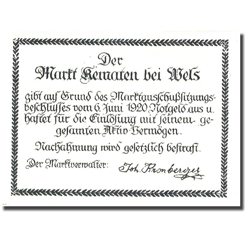 Banconote, Austria, KEMATEN, 80 Heller, Eglise 1921-01-31, SPL, Mehl:FS 432