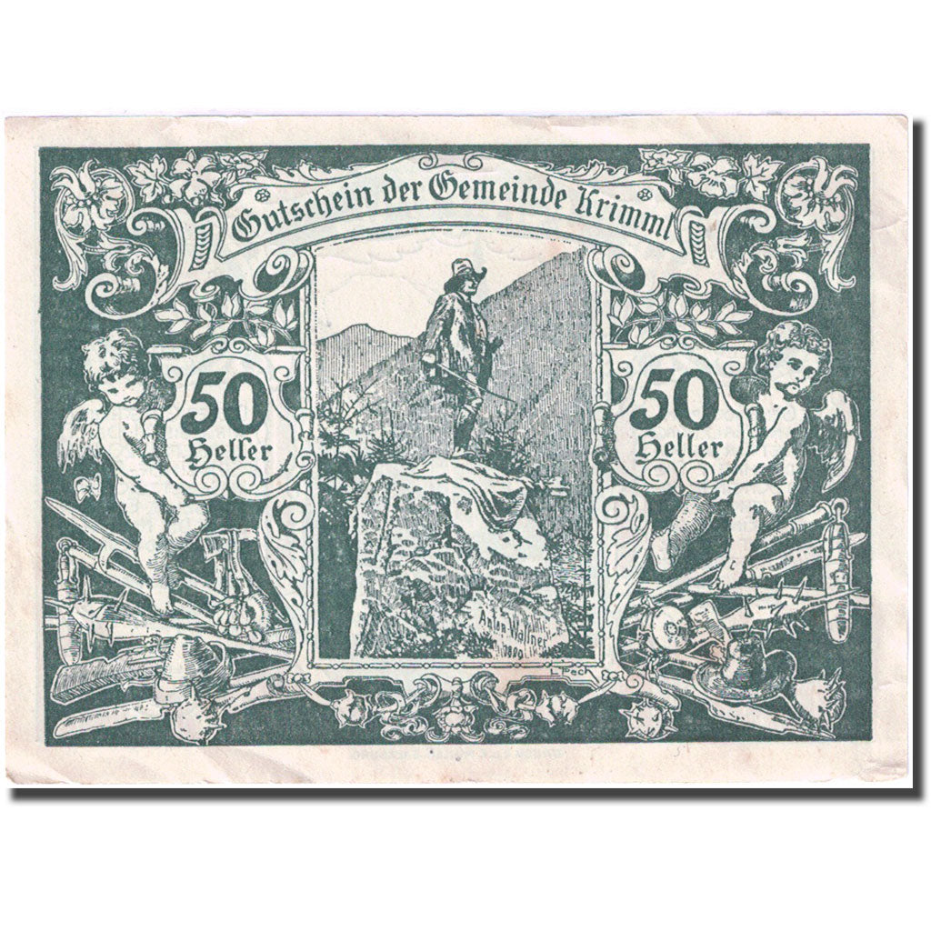 Banknote, Austria, Krimml, 50 Heller, Eglise 1920, 1920-12-31, AU(50-53) FS 483c