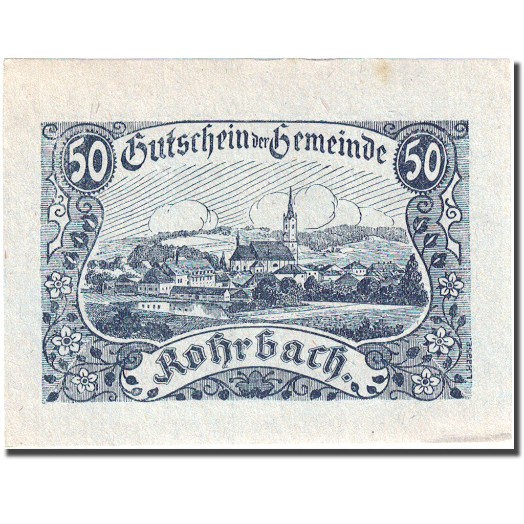 Banknote, Austria, Rohrbach, 50 Heller, village, 1920 AU(55-58) FS 841b