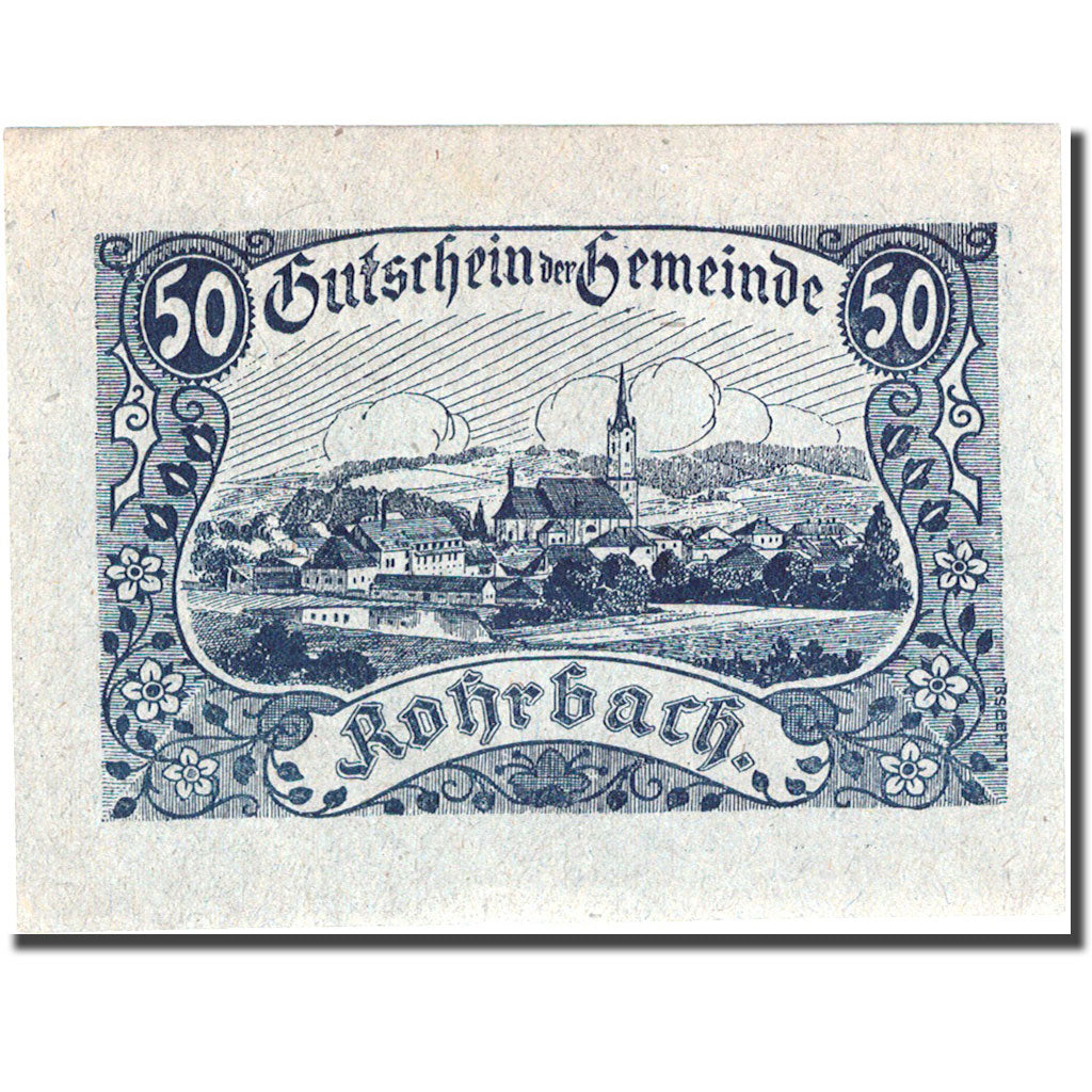 Banknote, Austria, Rohrbach, 50 Heller, village 1920-06-25 UNC(63) FS 841a