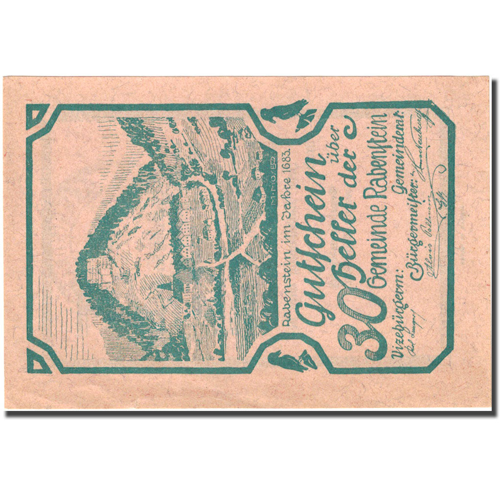 Banknote, Austria, Rabenstein, 30 Heller, paysage, 1920 AU(55-58) FS 808IIIb