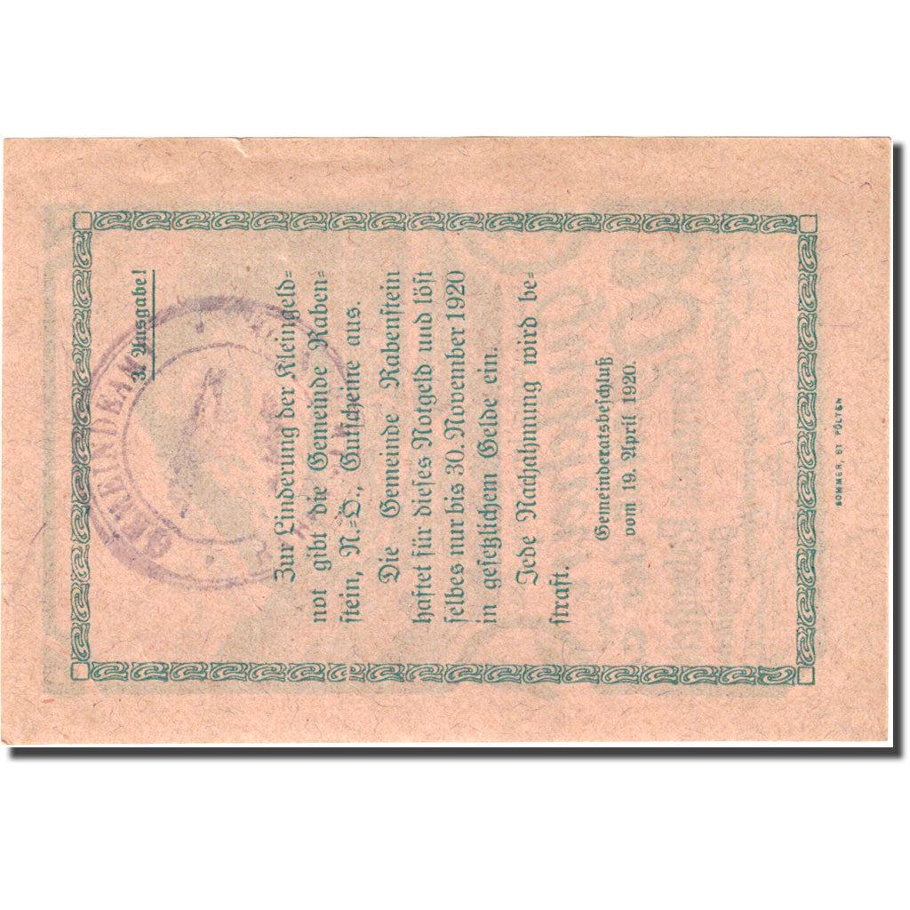 Banknote, Austria, Rabenstein, 30 Heller, paysage, 1920 AU(55-58) FS 808IIIb