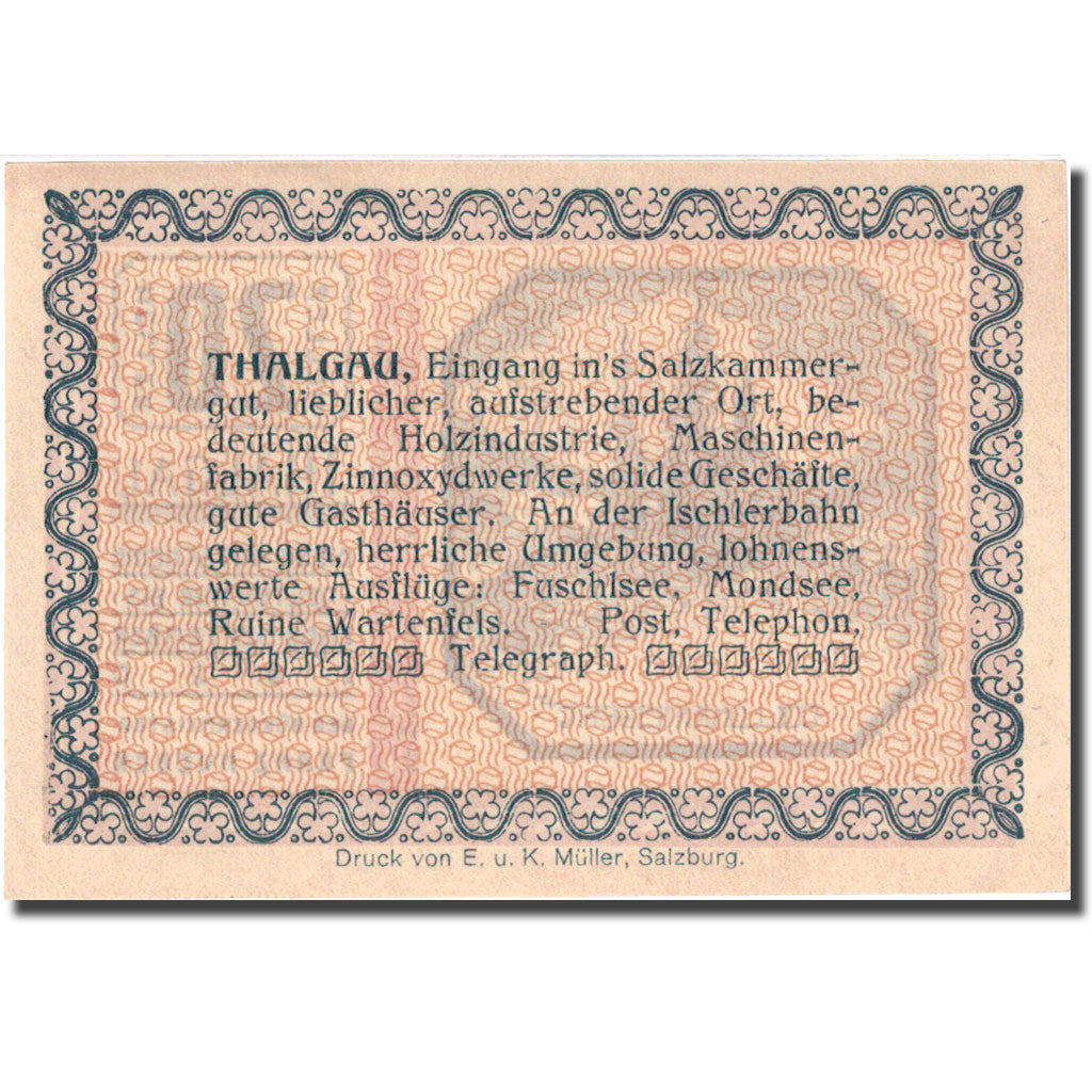 Banknote, Austria, Thalgau, 20 Heller, Eglise 1920-09-01 UNC(63) FS 1065a