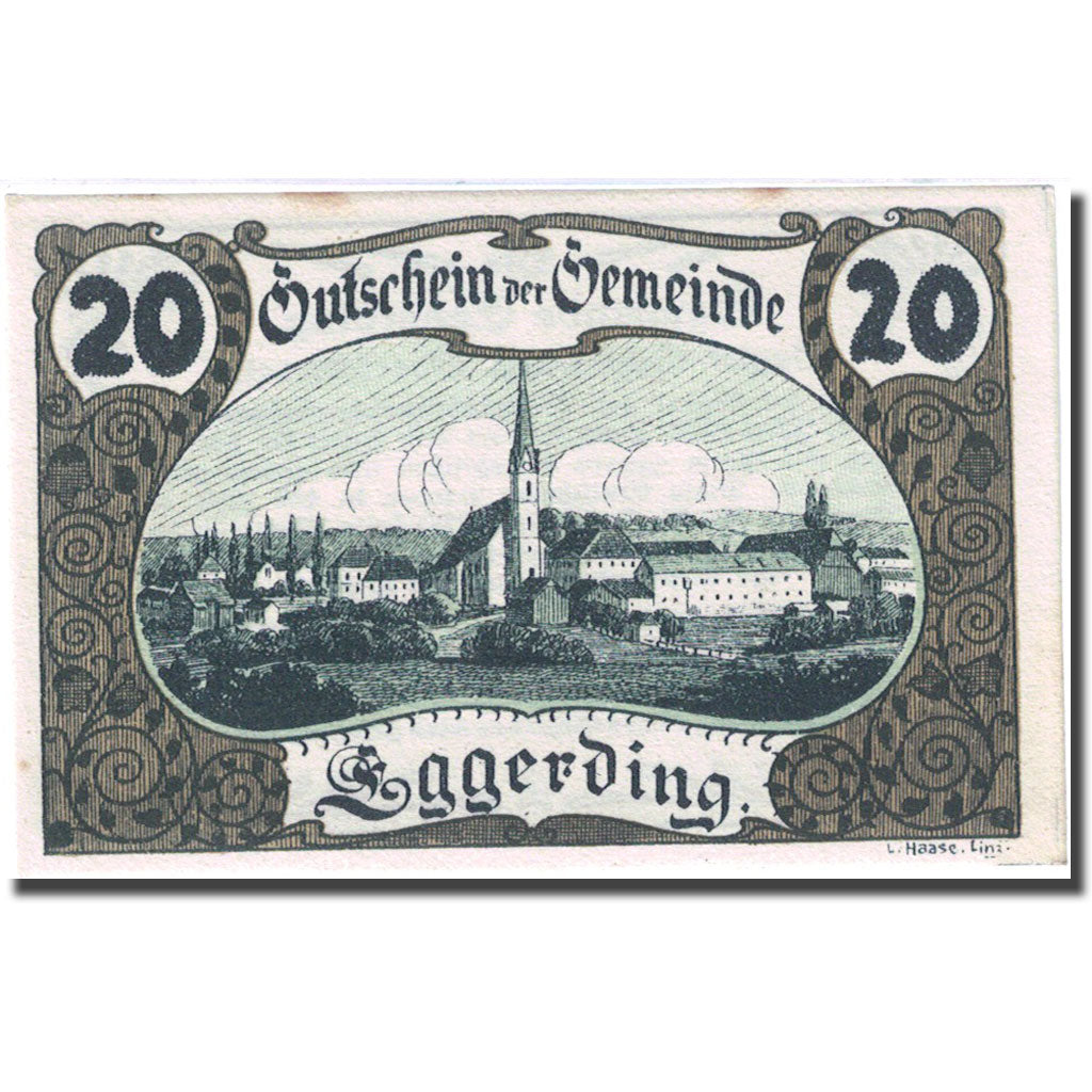 Banknote, Austria, Eggerding, 20 Heller, village 1920-12-31 UNC(60-62) FS 166a