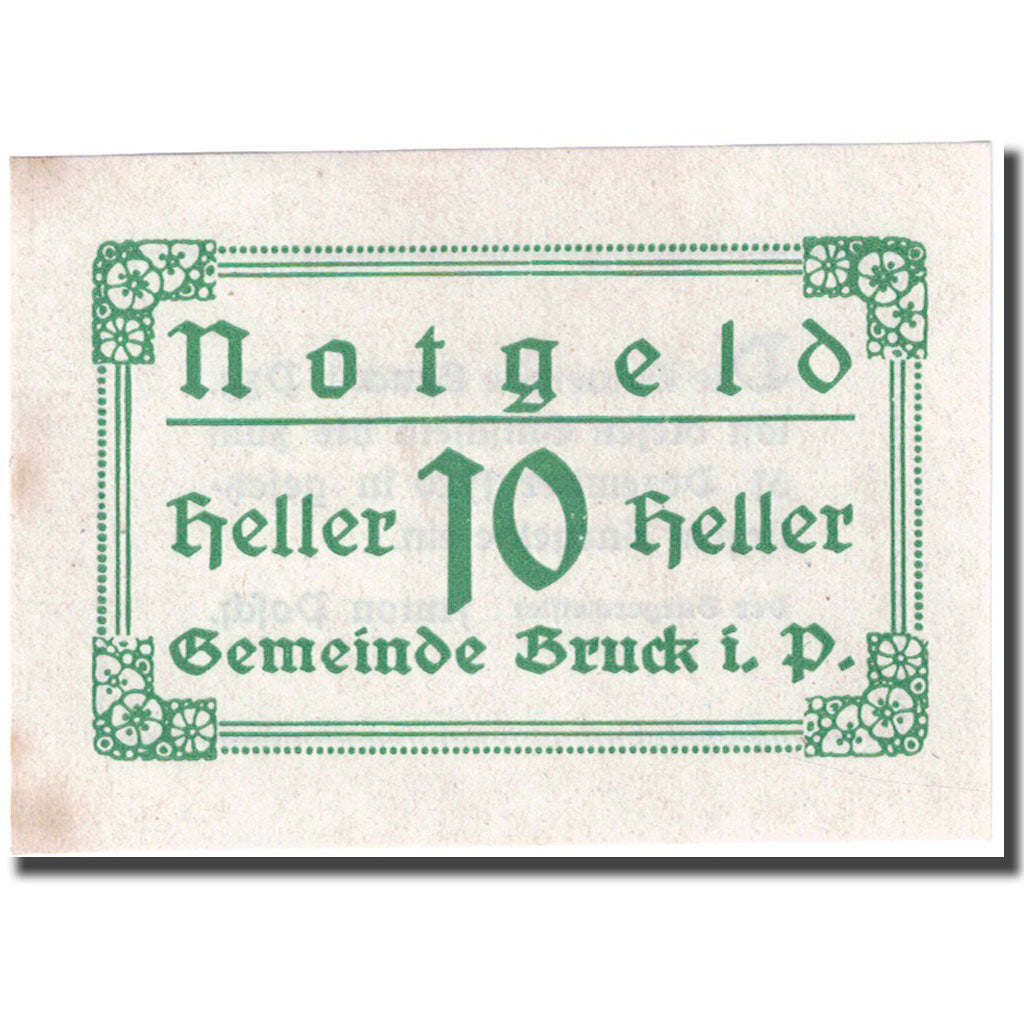 Banknote, Austria, Bruck, 10 Heller, valeur faciale 1920-12-31 UNC(63) FS 107IIb
