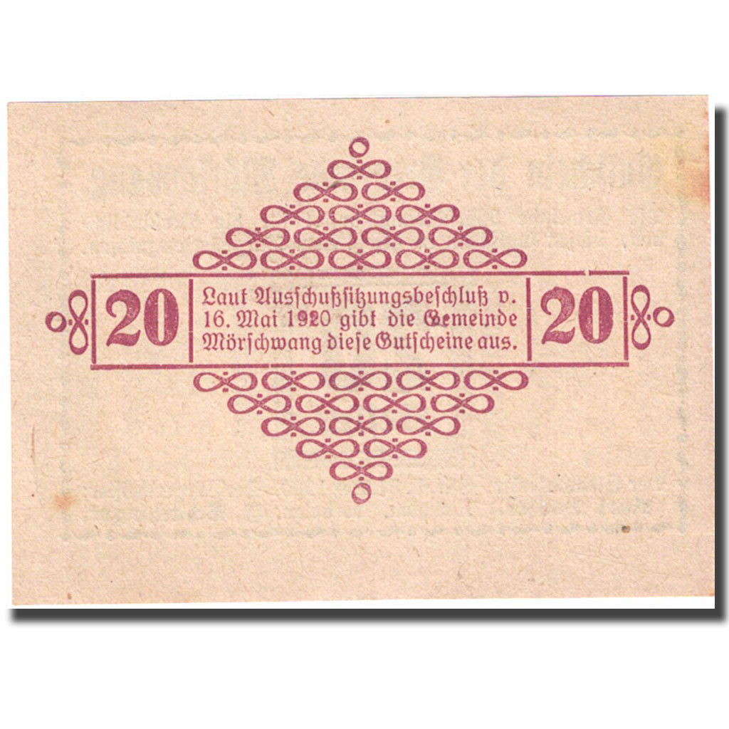 Banknote, Austria, Morschwang, 20 Heller, valeur faciale, 1920 UNC(63) FS 629b