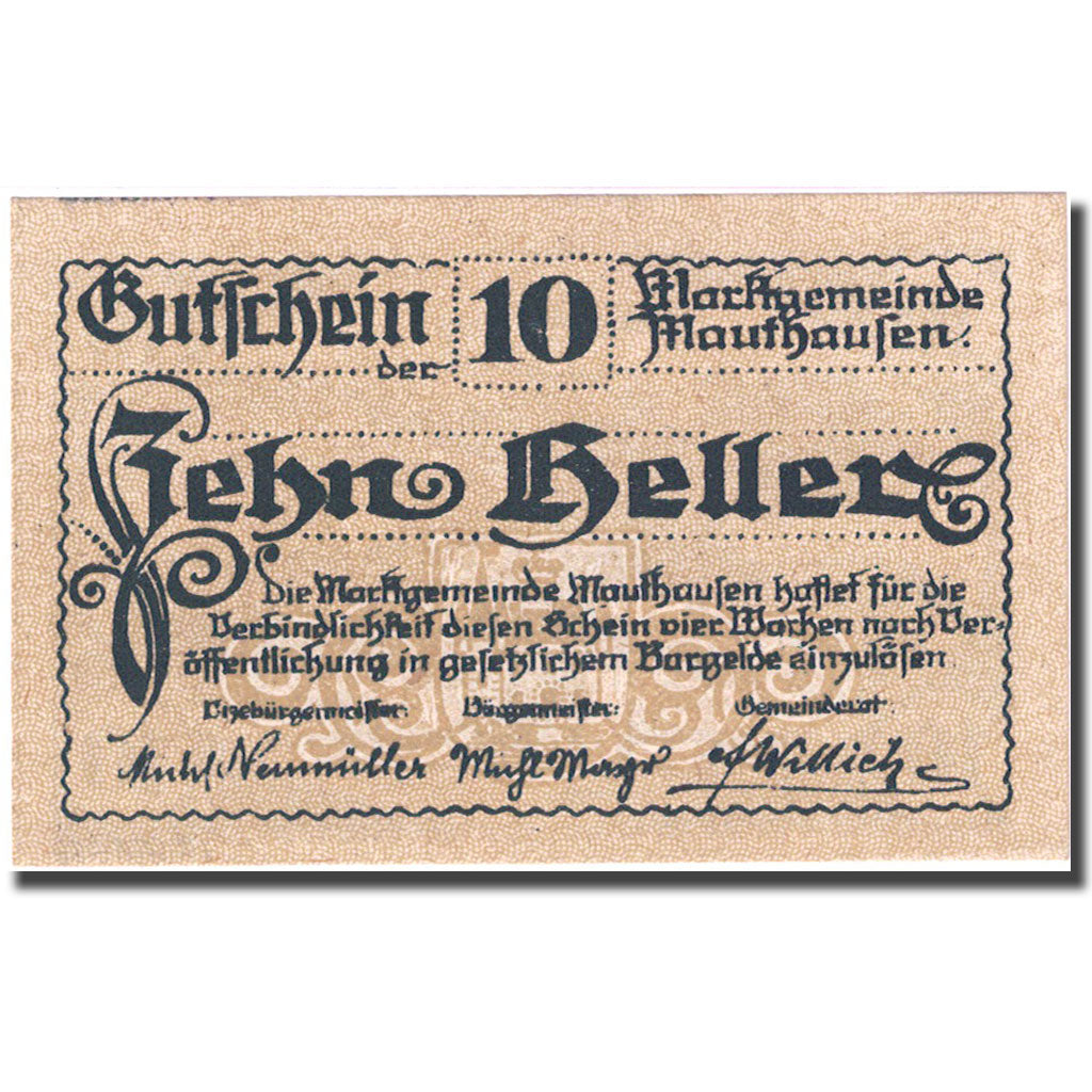 Banknote, Austria, Mauthausen, 10 Heller, paysage 1920-12-31 UNC(63) FS 601Ia