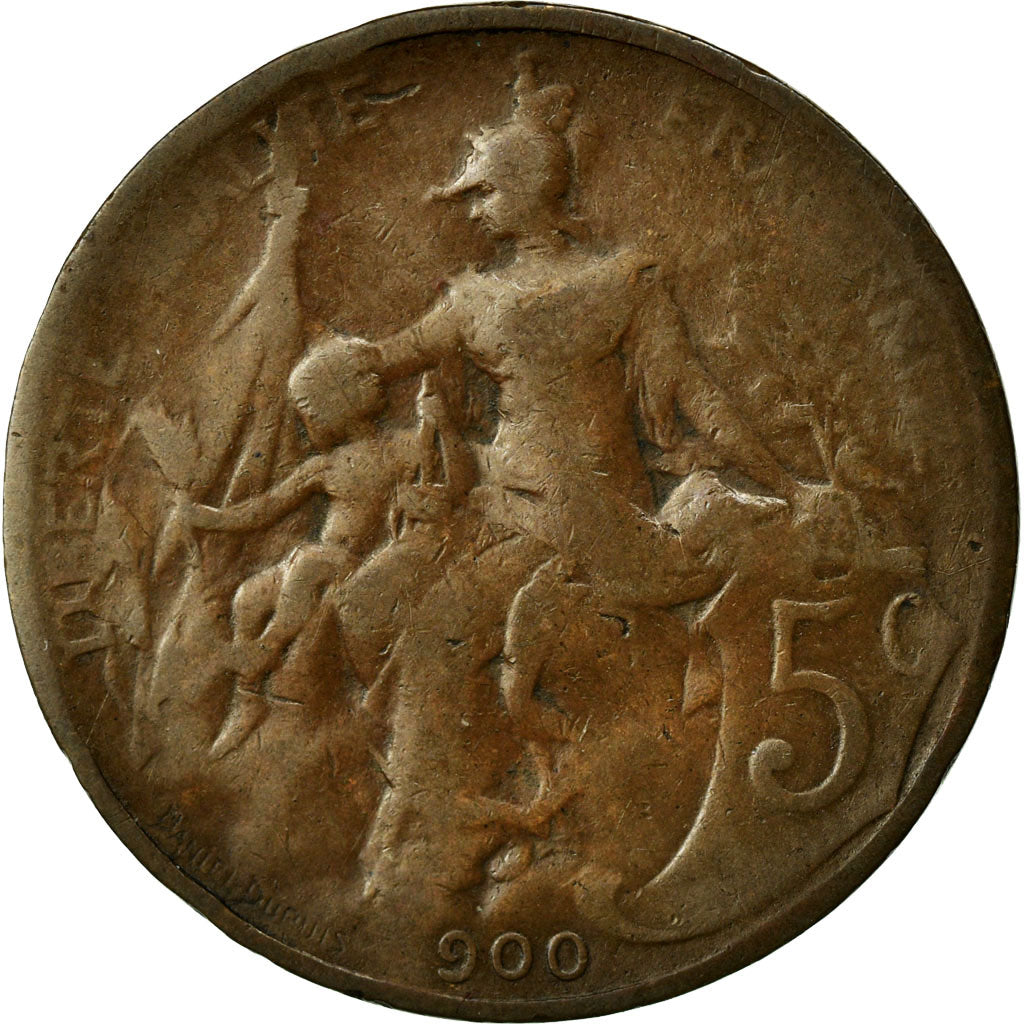 Coin, France, Dupuis, 5 Centimes, 1900, VF(20-25), Bronze, KM:842, Gadoury:165