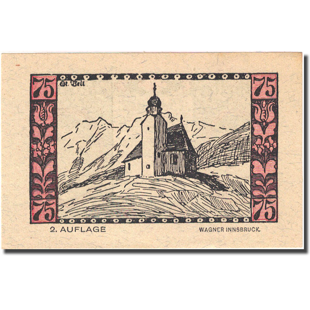 Banknote, Austria, Telfs, 75 Heller, personnage 1921-01-31 UNC(63) FS 1061a