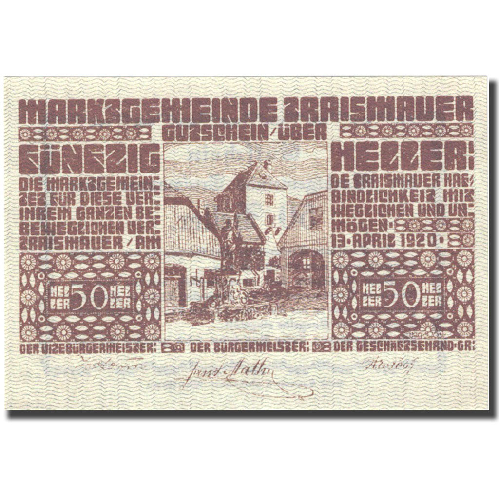 Banknote, Austria, Traismauer, 50 Heller, village 1920-12-31, UNC(63) FS 1078I
