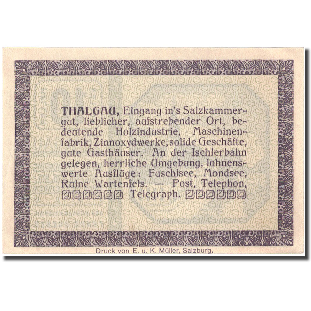 Banknote, Austria, Thalgau, 10 Heller, village 1920-09-01, UNC(63) FS 1065a