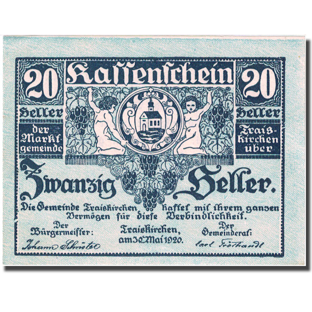 Banknote, Austria, Traiskirchen, 20 Heller, Blason 1921-05-31, UNC(63) FS 1077a