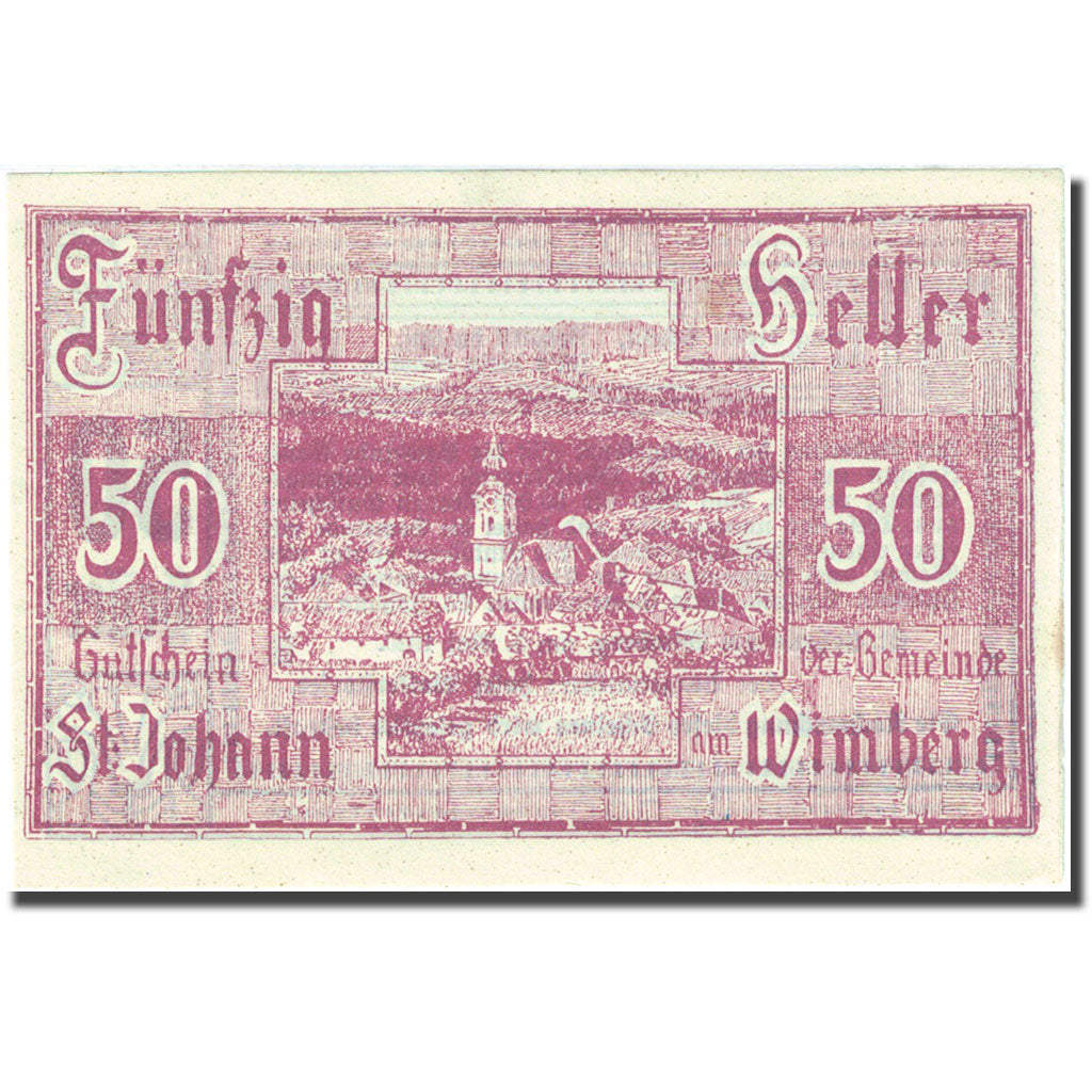 Banknote, Austria, St Johann, 50 Heller, Eglise 1920-05-05, UNC(63) FS 894aa