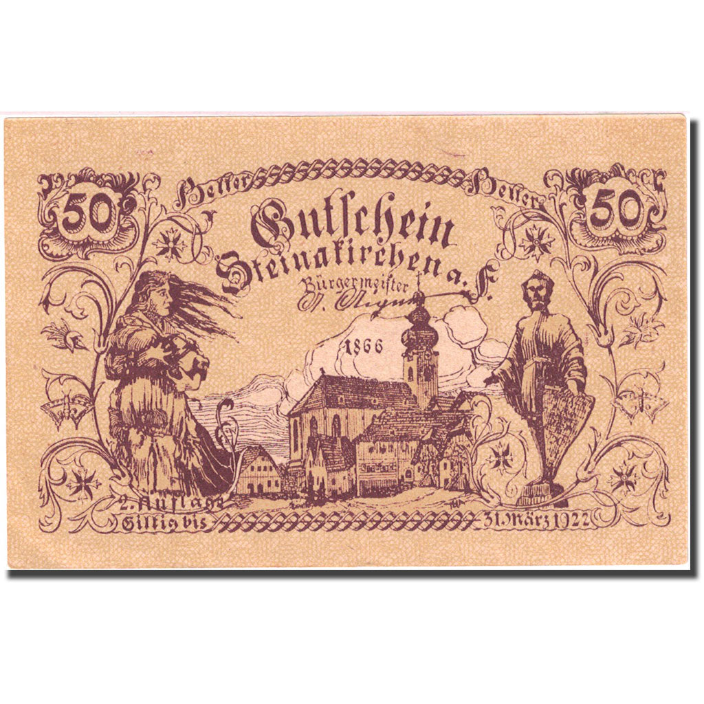 Banknote, Austria, Steinakirchen 50 Heller 1922-03-31 UNC(60-62) Mehl:FS 1017IIa