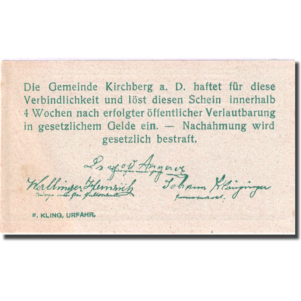 Banknote, Austria, Kirchberg, 10 Heller, Eglise, 1920 AU(55-58) Mehl:FS 441b