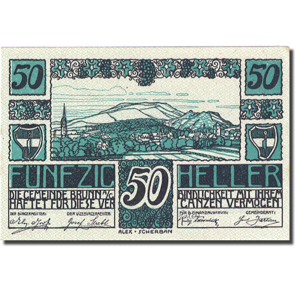 Banknote, Austria, Brunn, 50 Heller, paysage 1920-08-31, UNC(63), Mehl:FS 109b