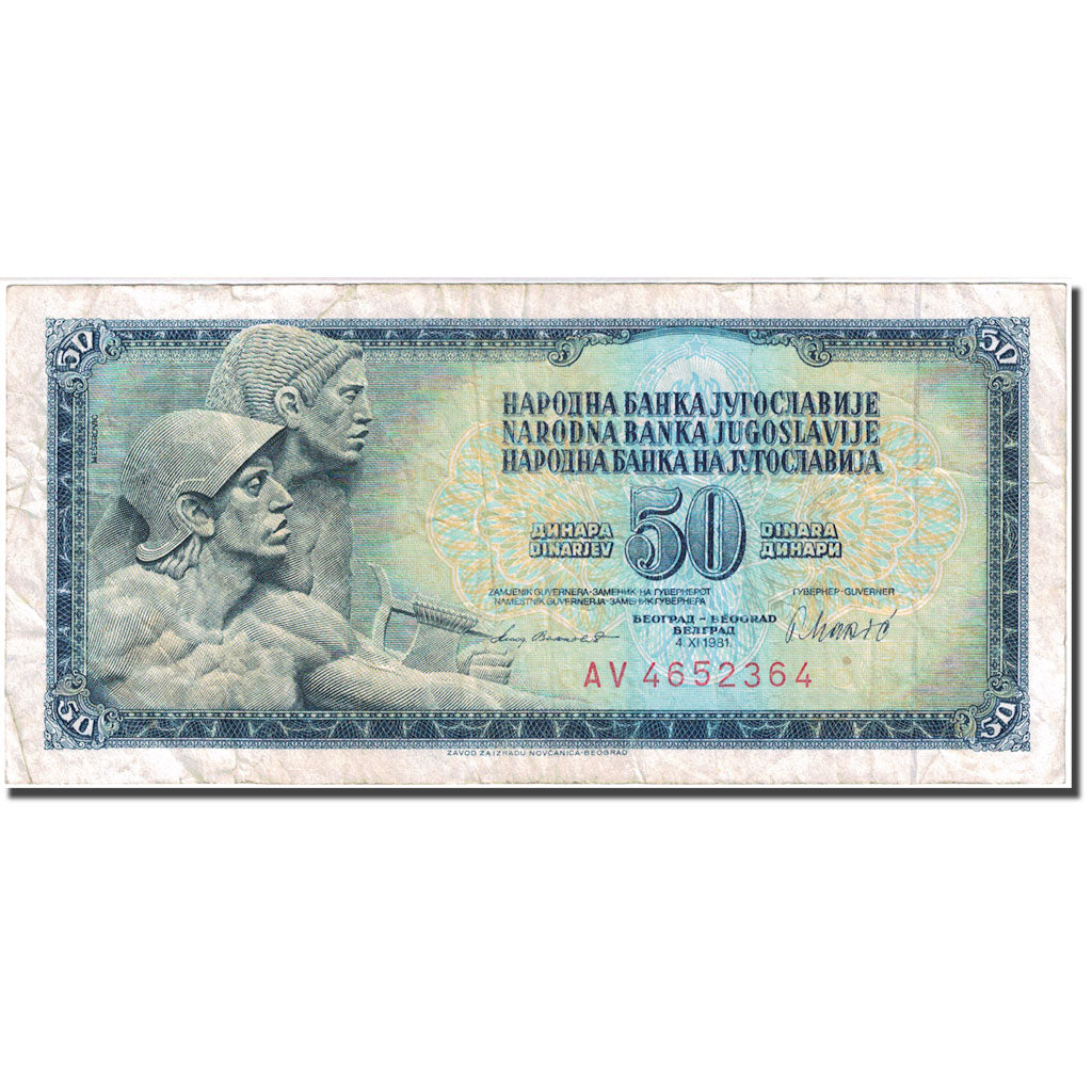 Billet, Yougoslavie, 50 Dinara, 1981-1983, 1981-11-04, KM:89b, TB