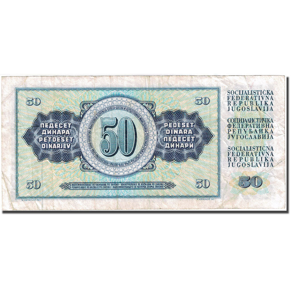Billet, Yougoslavie, 50 Dinara, 1981-1983, 1981-11-04, KM:89b, TB