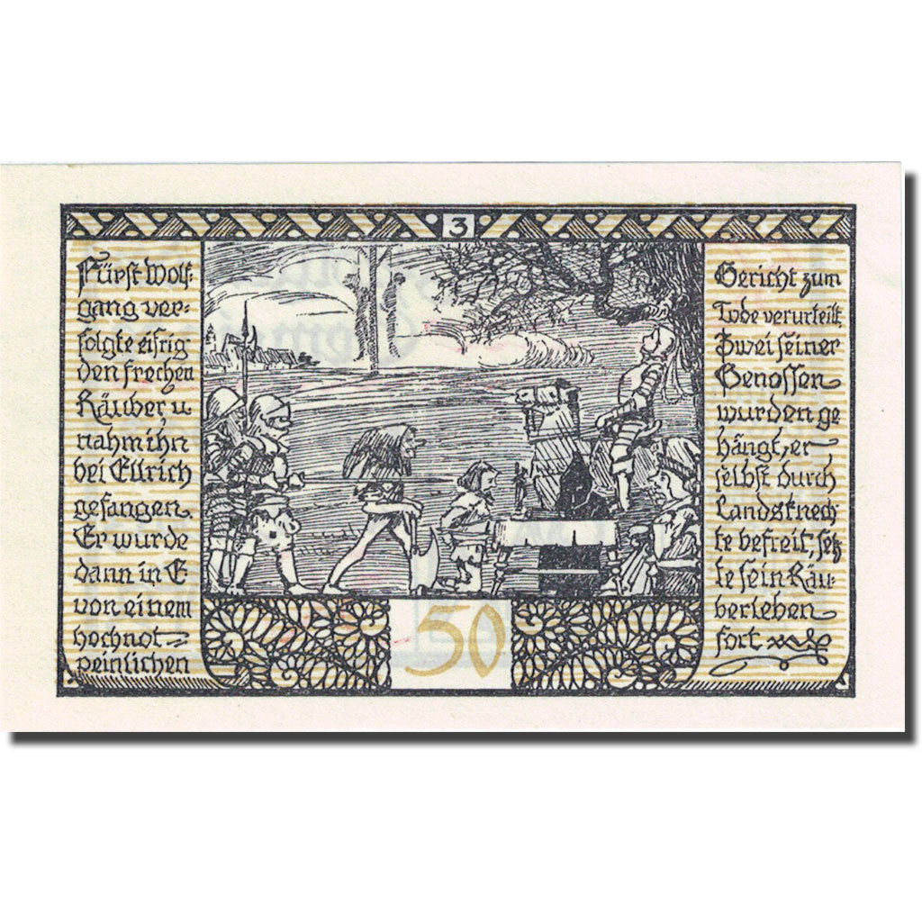 Banknote, Germany, Rieder, 50 Pfennig, personnage 2, 1921 UNC(63) Mehl:1122.2a