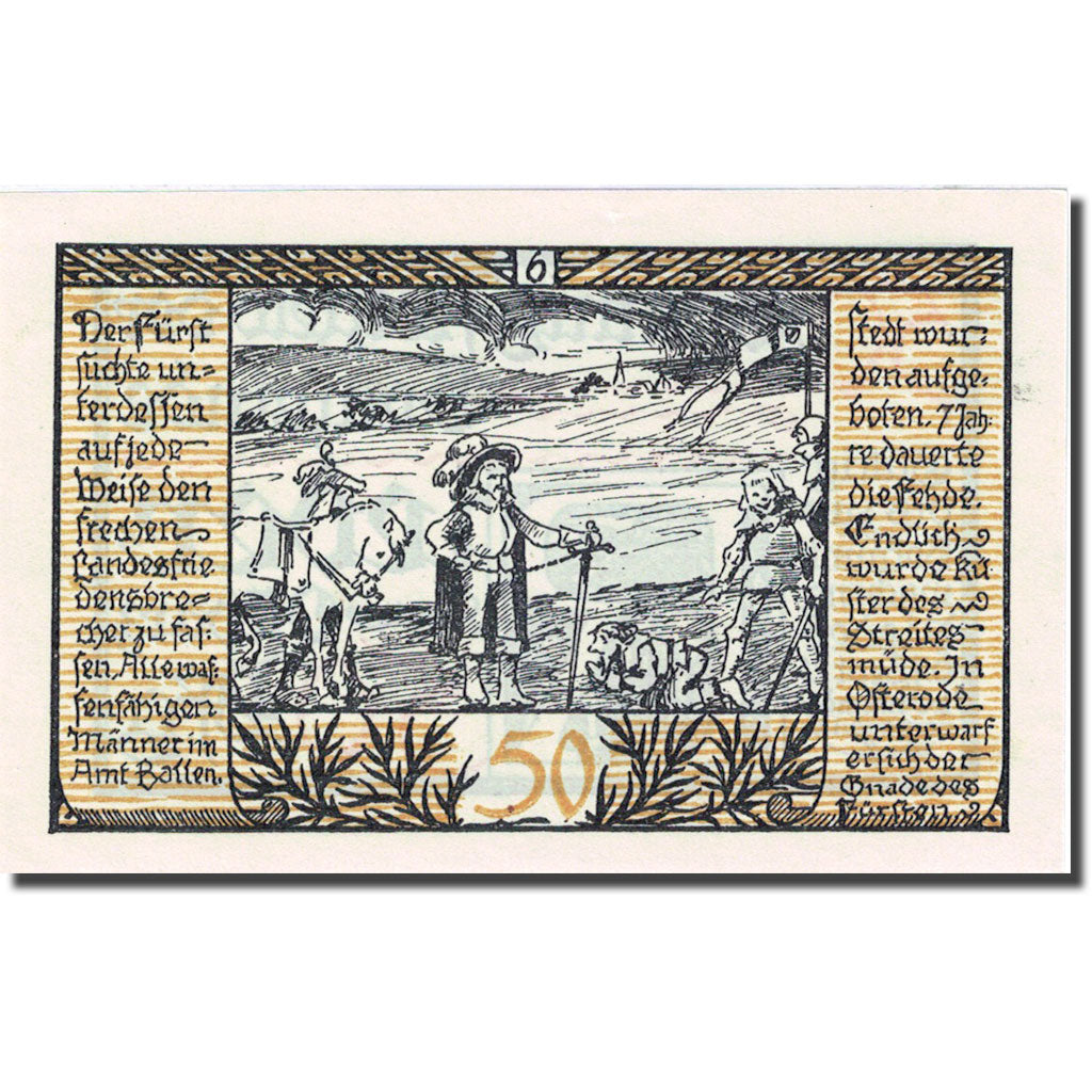 Banknote, Germany, Rieder, 50 Pfennig, personnage 4, 1921 UNC(63) Mehl:1122.2a