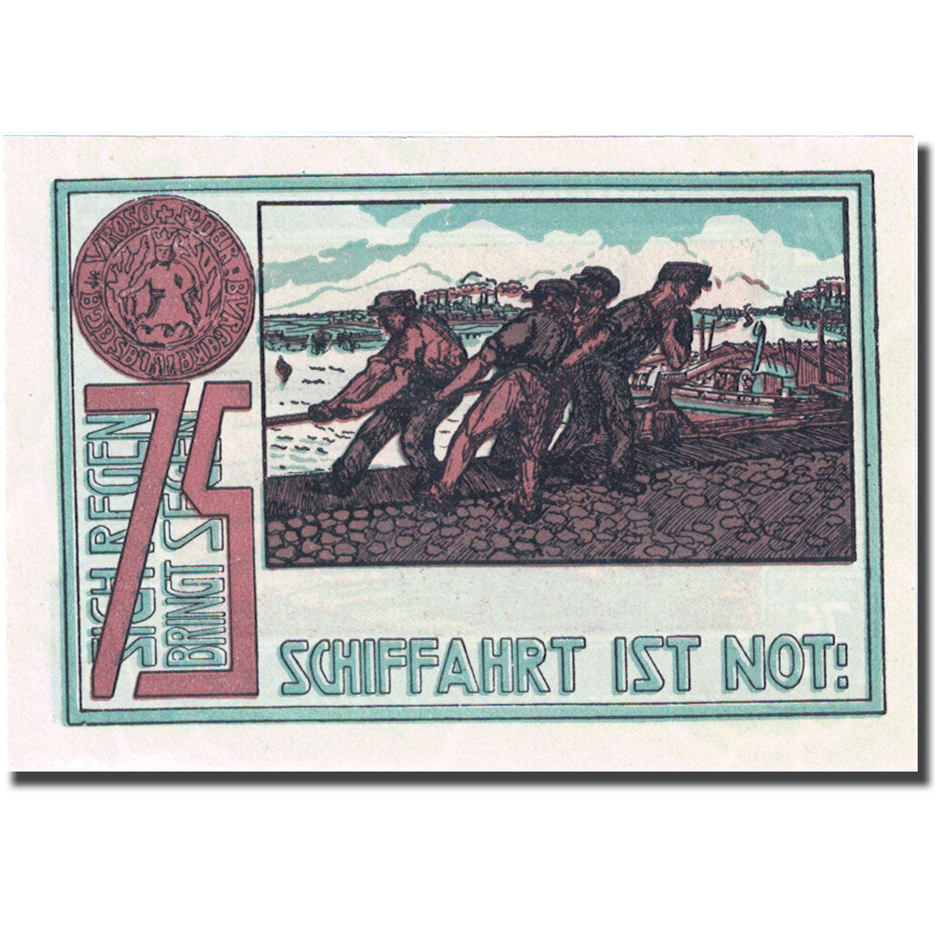 Banconote, Germania, Frohse, 75 Pfennig, voilier 1921-05-01, SPL Mehl:397.1