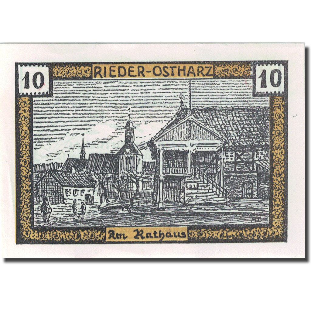 Banknote, Germany, Rieder, 10 Pfennig, village, 1921 UNC(63) Mehl:1122.1a