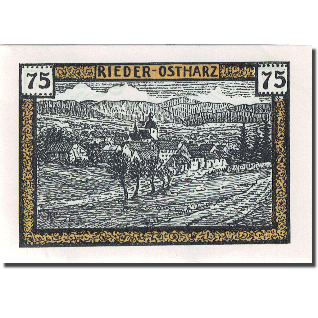 Banknote, Germany, Rieder, 75 Pfennig, village, 1921 UNC(63) Mehl:1122.1a
