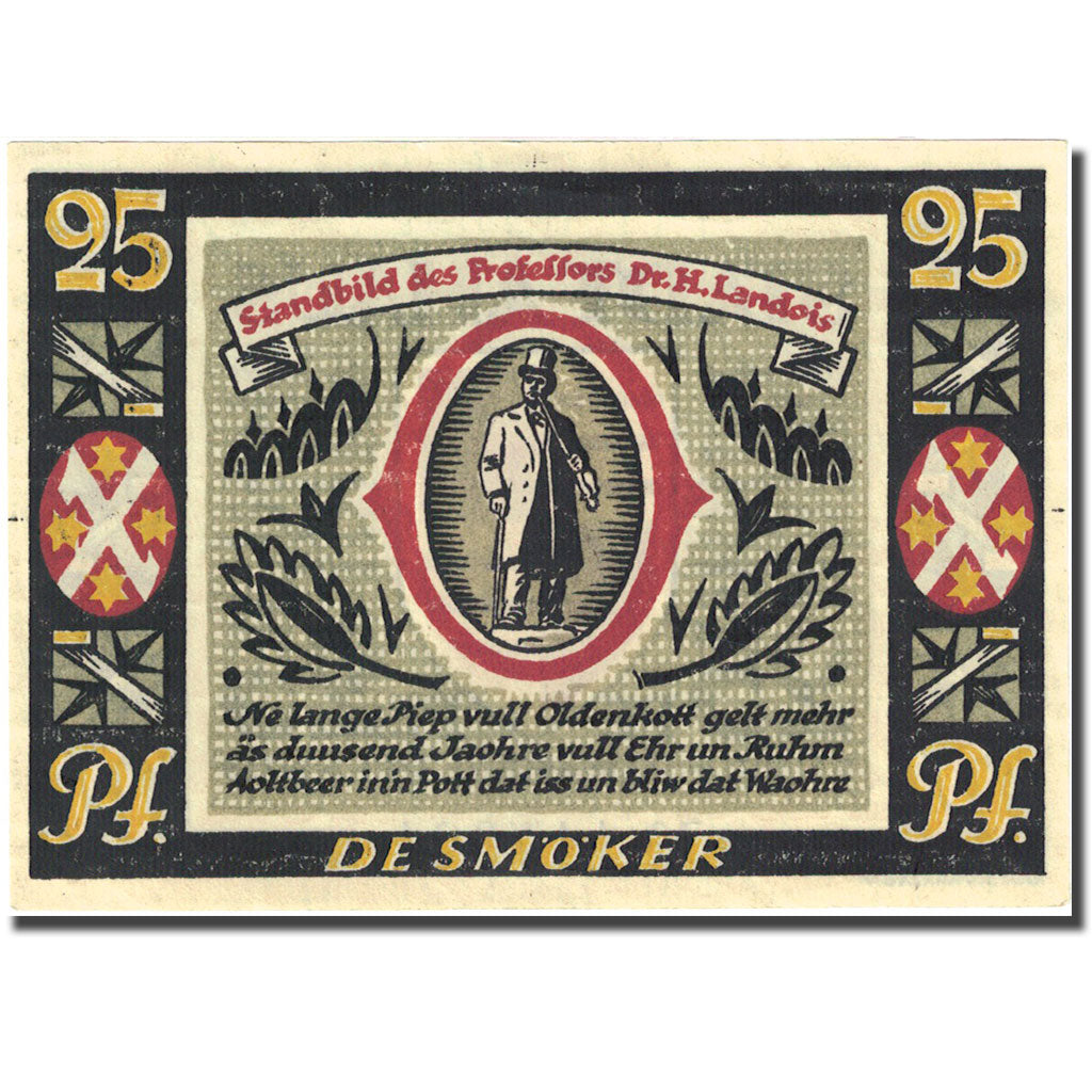 Banknote, Germany, Ahaus, 25 Pfennig, Blason 1921-06-07 UNC(63) Mehl:3.1a