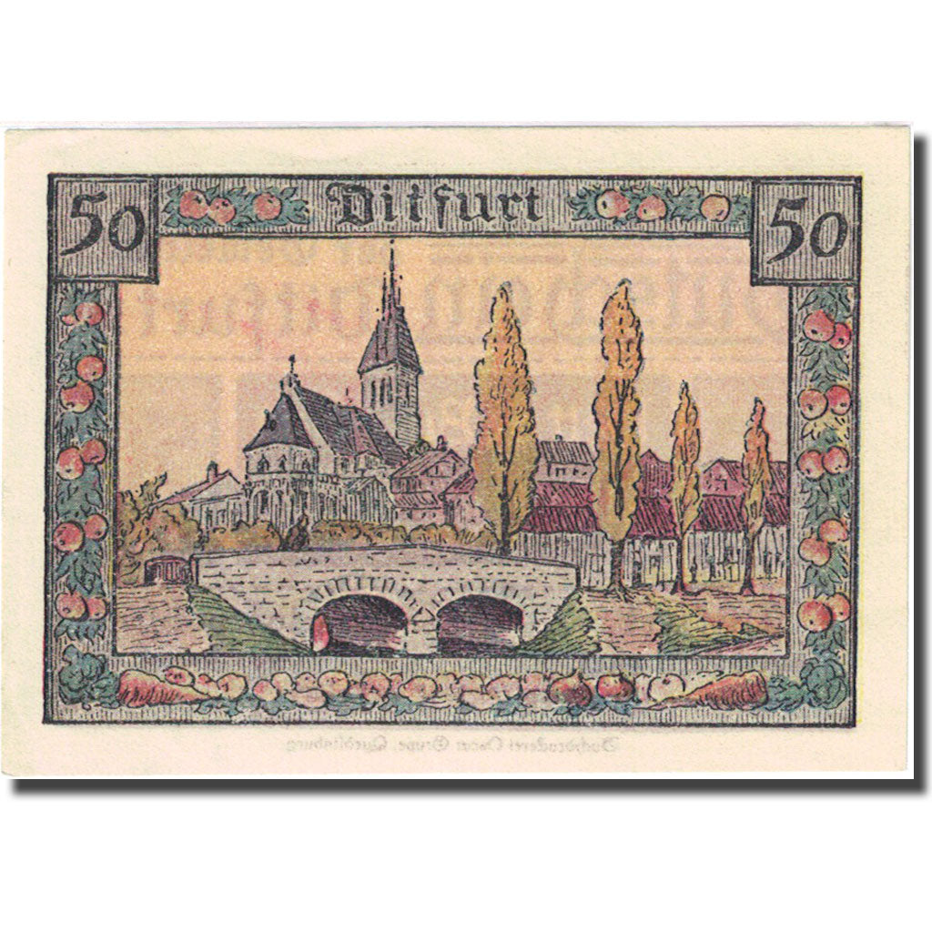 Banknote, Germany, Ditfurt, 50 Pfennig, Eglise 1921-07-01, UNC(63) Mehl:275.1