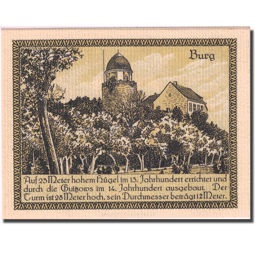 Banknote, Germany, Lenzen, 50 Pfennig, Eglise, 1922, UNC(63), Mehl:792.1