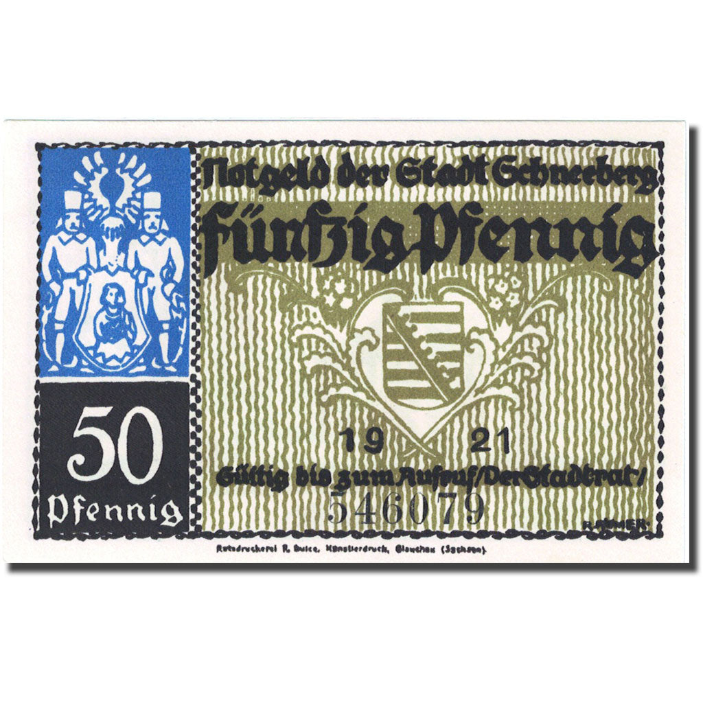 Banknote, Germany, Schneeberg, 50 Pfennig, Eglise 1, 1921, UNC(63), Mehl:1190.1a
