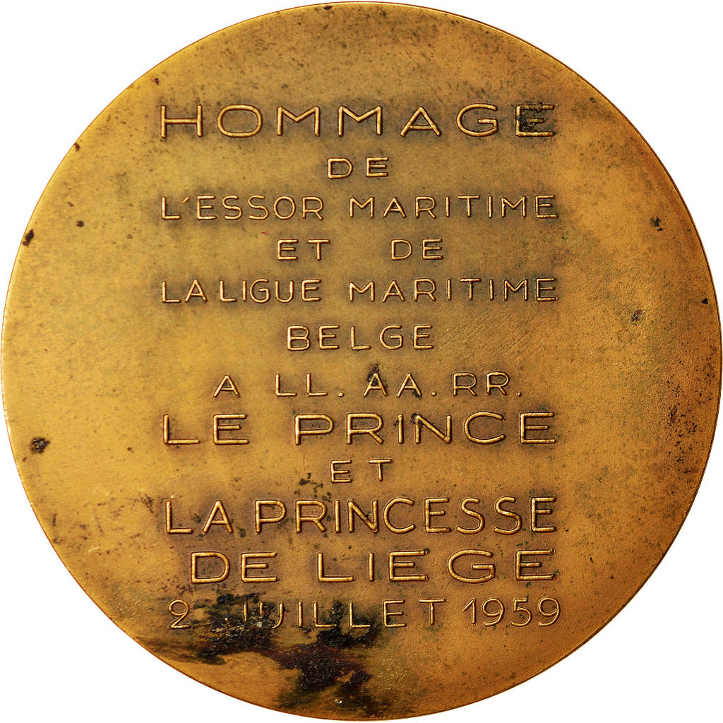 Bélgica, Medal, Essor Maritime, Paola et Albert, Lièges, 1959, Clique