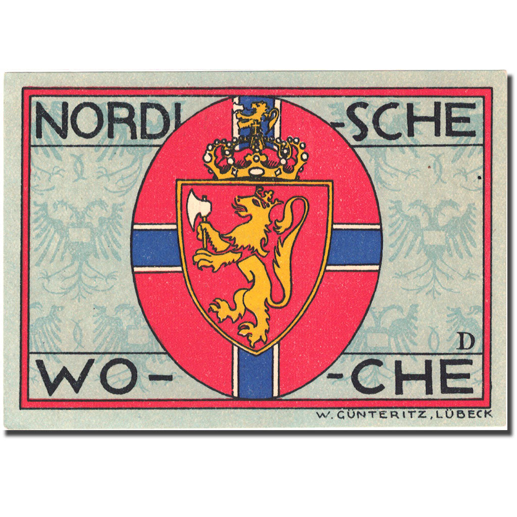 Banknote, Germany, Lübeck, 50 Pfennig, Blason 3, 1921 UNC(63) Mehl:827.1