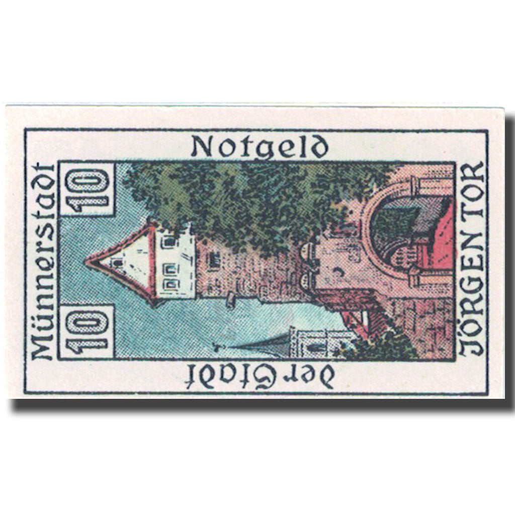 Banknote, Germany, Münnerst, 10 Pfennig, château, 1925 UNC(63) Mehl:912.3